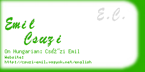 emil csuzi business card